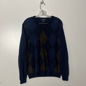 Brooks Brothers Extra Fine Italian Merino Argyle Blue Pullover Sweater Men’s M